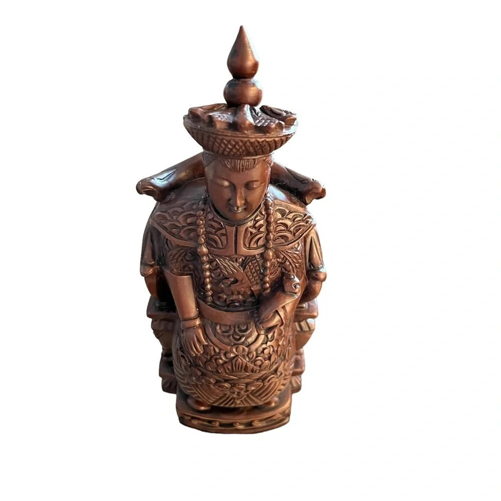 Carved Resin Asian God Warrior Statue - Picture 7 of 7